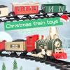 1 Set Electric Track Train Toy with Locomotive 3 Carriages Track Educational Christmas Classical Train Toy with Light Sound Toddlers Boys Girls Gift
