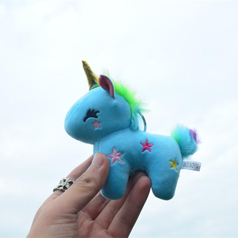 Adorable Plush Unicorn Keychain Soft Pp Cotton Miniature Horse Bag Charm
