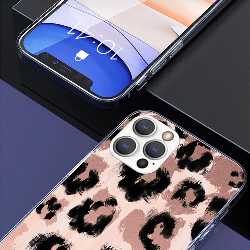 Leopard Print Phone Case For iPhone 17 Air 16 Pro Max 16E 15 + 14 Plus 11 12 13 Mini 7 8 SE Gift Print Cover Fundas 17 Air 16 Pr