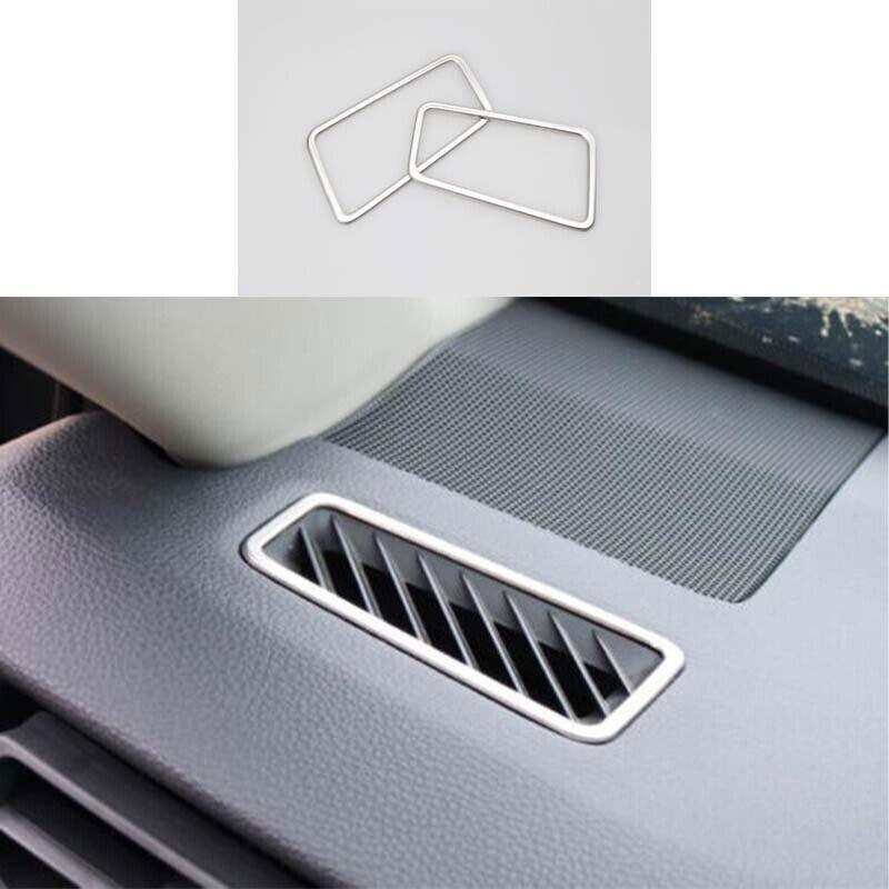 2pcs Silver Steel trument L&R Air Outlet Vent Trim For Toyota RAV4 -