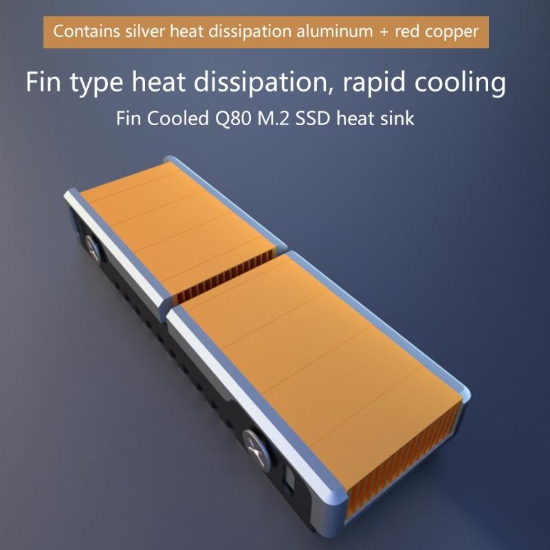 Slim for M.2 SSD Heatsink 2280 Hard Drive Radiator CI-E NVME Copper Cooling Thermal Ad 76x24x10m