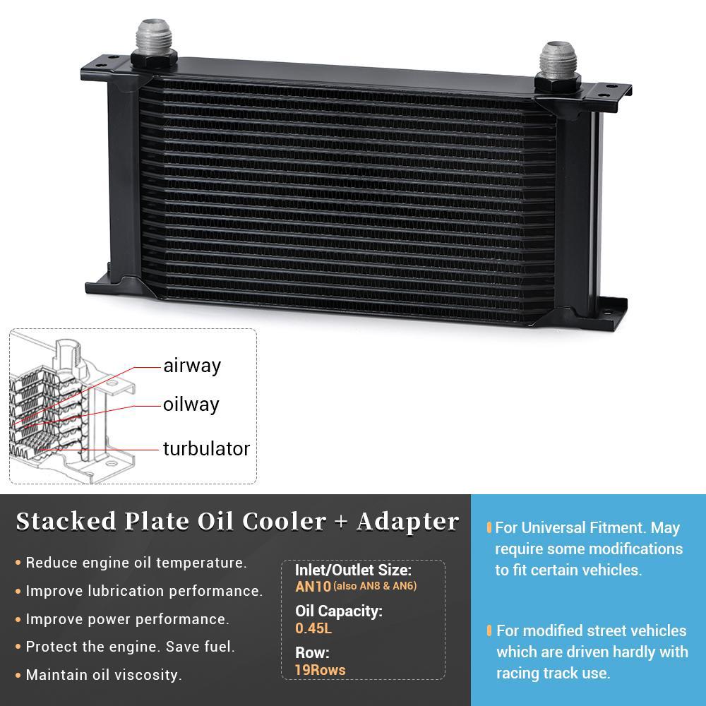 19-рядный универсальный масляный радиатор AN-10AN Масляный радиатор трансмиссии двигателя