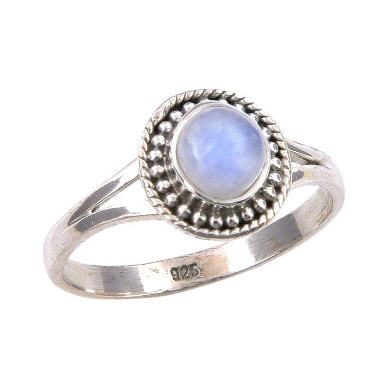 Кольцо из серебра 925 пробы с натуральным радужным лунным камнем, размер 9, d9v53