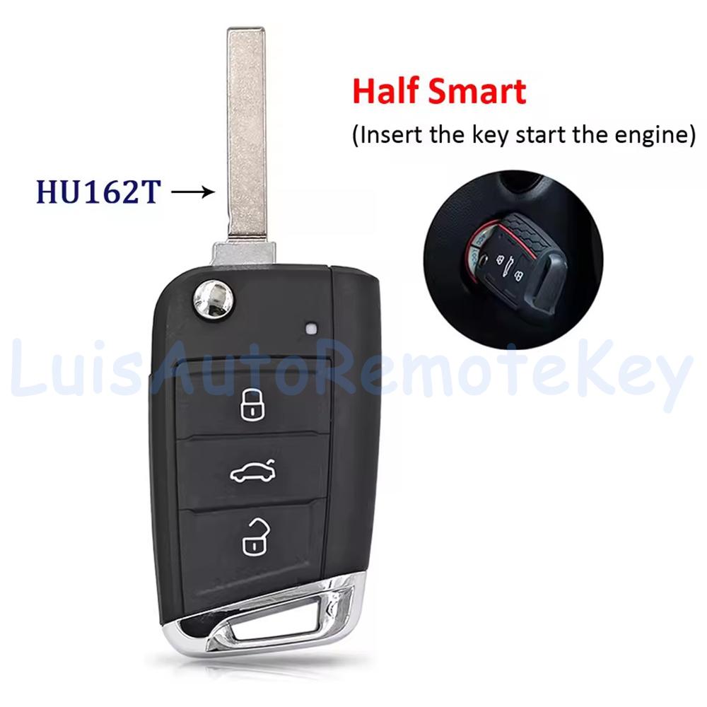 3 Buttons Half-Keyless Remote Car Key Fob 434MHz MQB48 Chip for VW Seat Leon Ateca Golf7 MK7 Touran Polo Tiguan Skoda Octavia