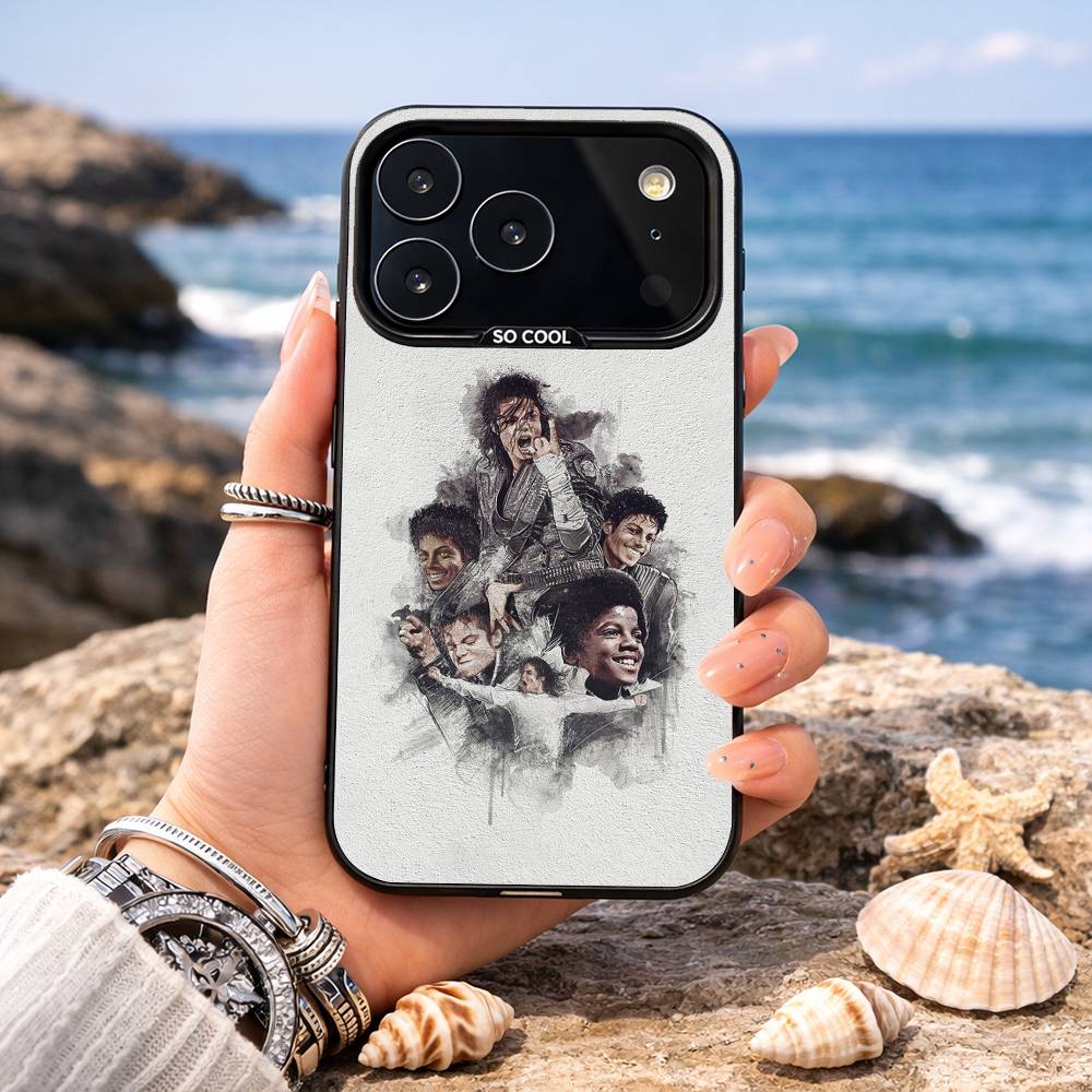 Чехол для телефона Michael Jackson для iPhone17,16,15,14,13,12,11,Pro,MAX Белый Матовый Ударопрочный Чехол