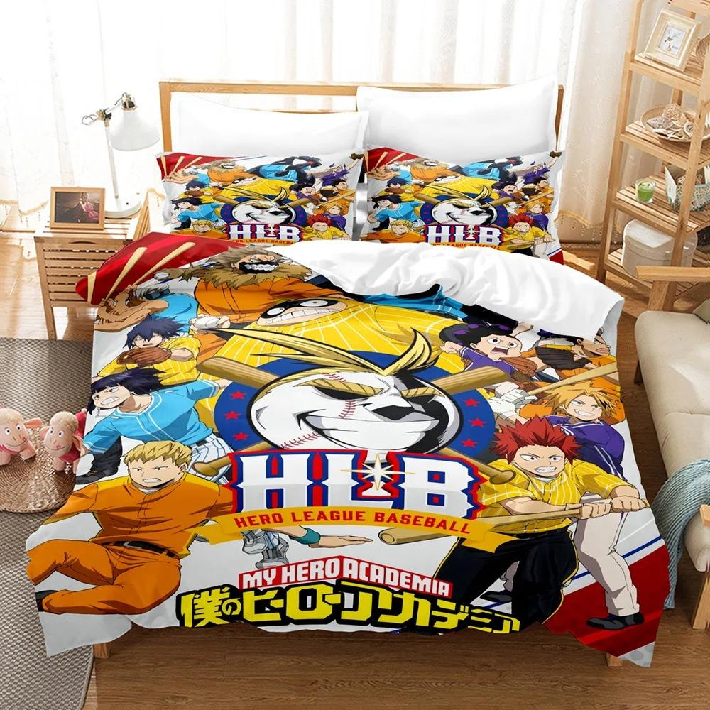 Комплект постельного белья My Hero Academia с рисунком японского аниме, удобный пододеяльник, односпальный, двуспальный, двуспальный, односпальный, полноразмерный пододеяльник, подростковое постельное белье