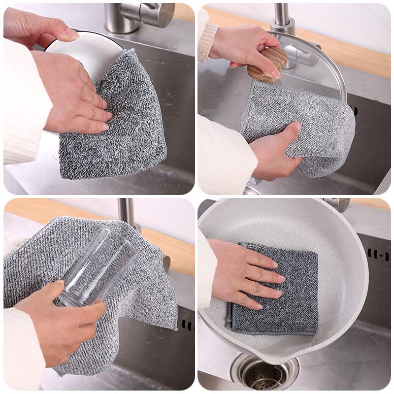 Bamboo Charcoal Fiber Kitchen Dishcloths