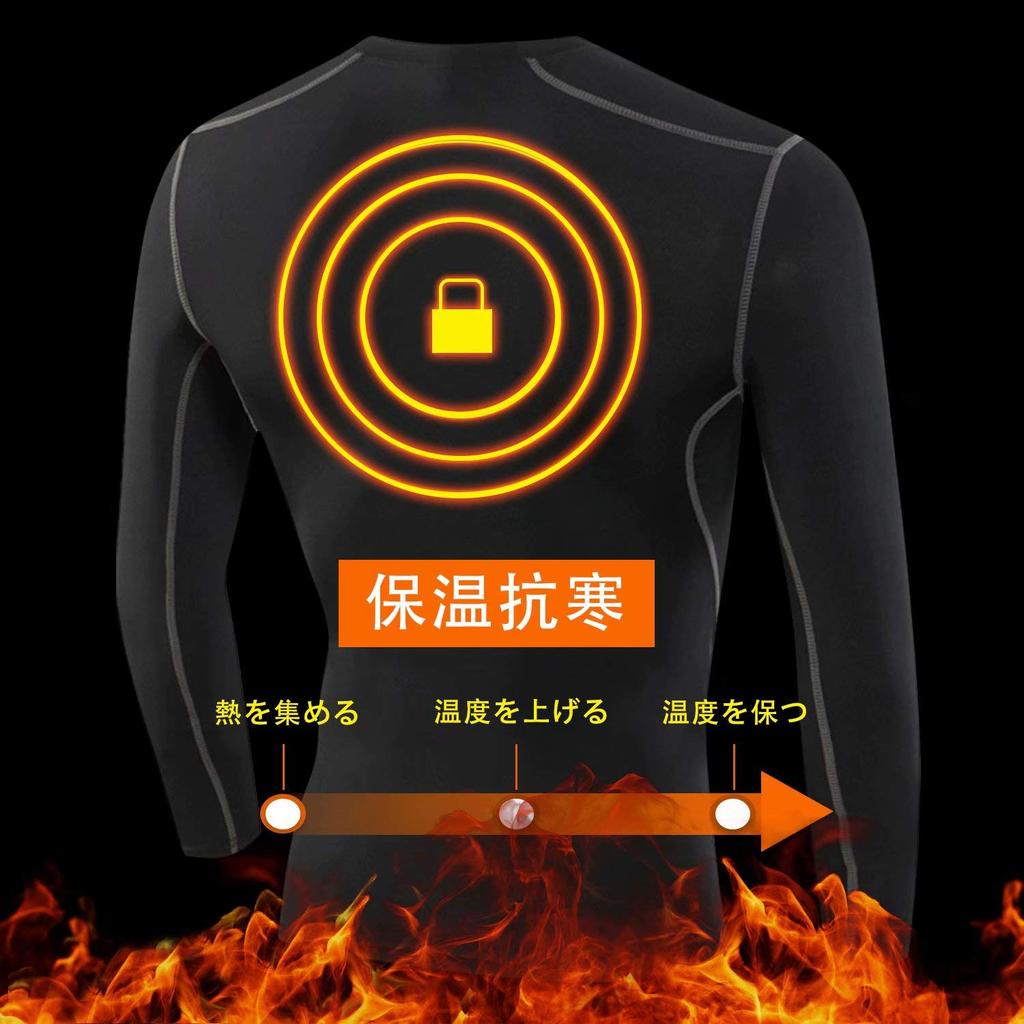 [Nesseo] Мужская спортивная одежда, длинный рукав, зима, начесаная подкладка, компрессионная одежда, защита от холода, нижнее белье, компрессионная рубашка,