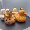 Adorable Fruit Cake Duck Resin Craft – Cute Decorative Duck With Sprinkles & Donut Design, Creative Home Decor Ornament