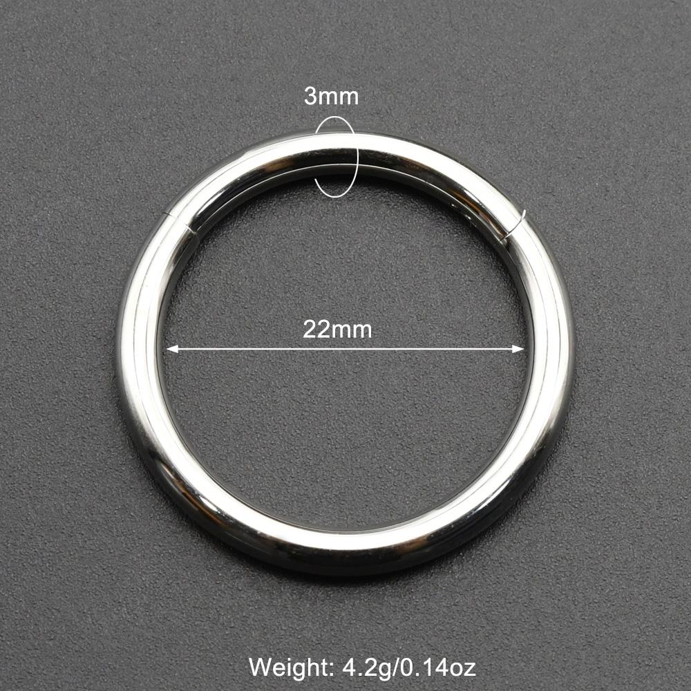 Smooth Hinged Stainless Steel Segment Hoop Ring 00G Large Size Septum Clicker BCR PA Piercing Nose Ring Ear Stretcher Weights