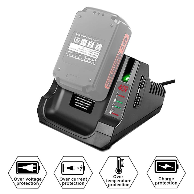 Быстрое зарядное устройство LCS436 LCS36 LCS40 для литий-ионных аккумуляторов Black Decker 36V 40V Max LBX1540 LBX2040 LBX2540 LBXR36 LBXR2036
