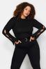 Women's Style Plus Size Black Turtleneck Plain Bodycone Polyelite Knitwear Plus Size Blouse