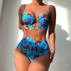 Сексуальные купальники бикини с принтом, женские купальники с пуш-ап, женский купальник, купальные костюмы, бикини с высокой талией, пляжный бассейн, купальщица