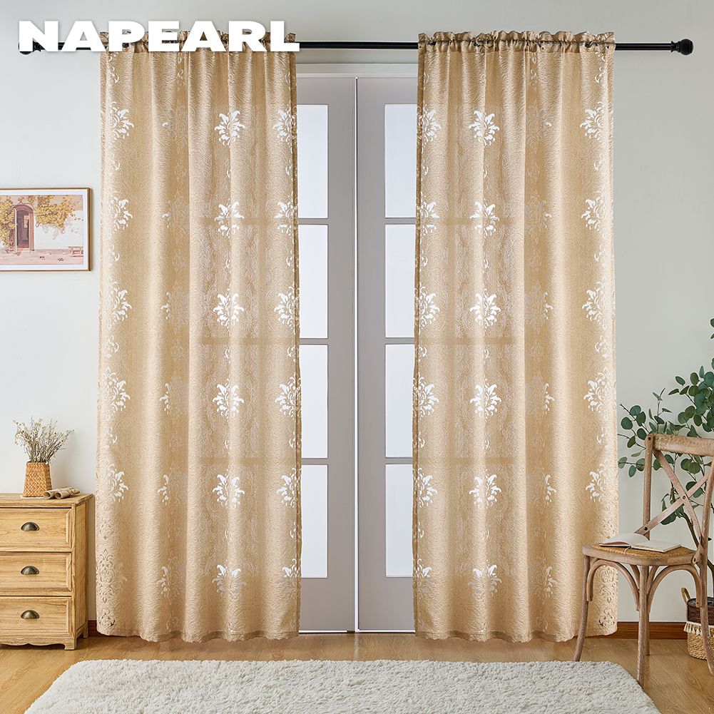 1 шт. NAPEARL 10% затемнение модный классический тюль универсальный жаккардовый прозрачный занавес для кухни гостиной спальни балкона окна домашнего декора
