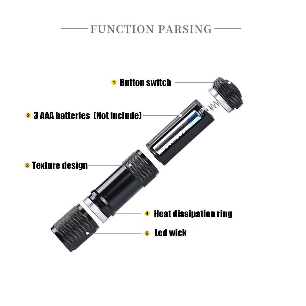 Водонепроницаемый свет обнаружения 395 нм ультрафиолетовый УФ-фонарик фиолетовый свет 9 светодиодов фонарик
