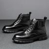 2025 Martin Boots Men's British Style High-end Men's Boots Fashion Trend Versatile Locomotive Boots Black Wear-resistant and Non-slip
