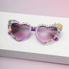 Bridal sunglasses BRIDE fashion rhinestone inlaid bride letters pearl peach heart bachelorette party sunglasses