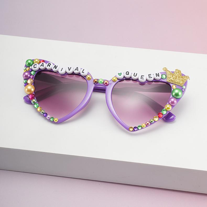 Bridal sunglasses BRIDE fashion rhinestone inlaid bride letters pearl peach heart bachelorette party sunglasses