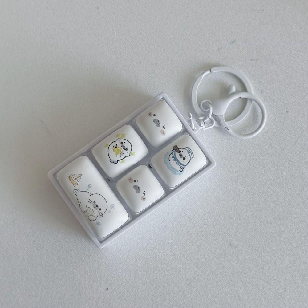 Cute Design Decompression Button Toy 5 Keys 5 Keys Fidget Keychain Accessories Gift