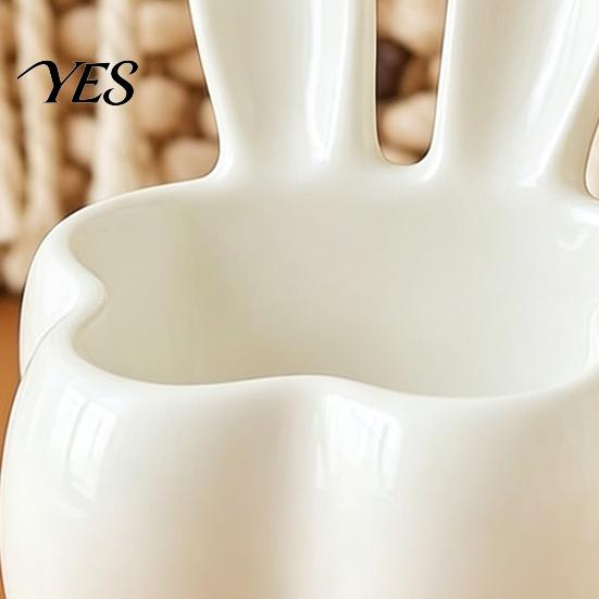 Office Table Organizer 3D Printed Rabbit Storage Organizer, Cute Bunny Ears Desktop Container for Room Decor Keys Jewelry, Decorative Plastic