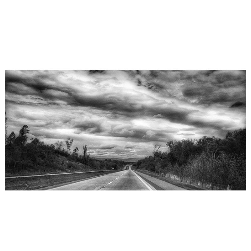 Nordic Forest Black and White Highway Posters and Prints Landscape Canvas Painting Scandinavian Wall Art Picture for Living Room