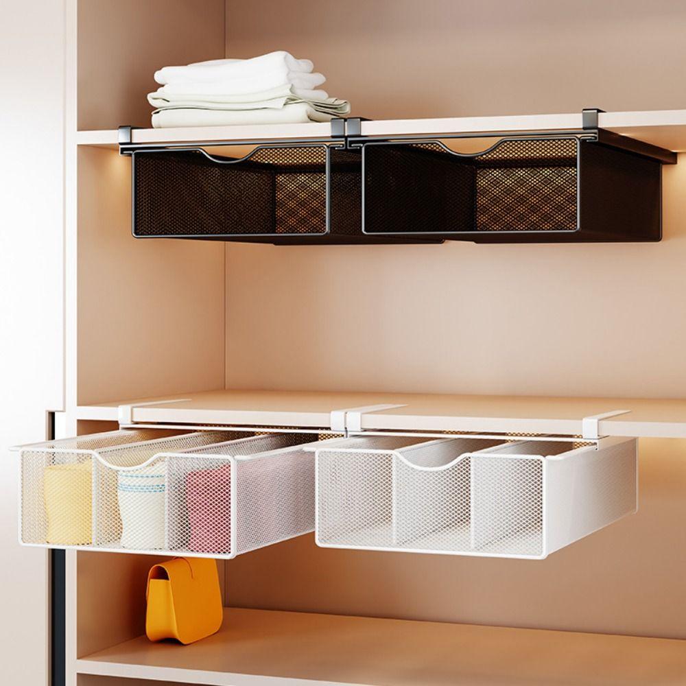 Divided Cabinet Mesh Drawer Breathable Wardrobe Clothes Organizer Closet Hanging Basket Socks