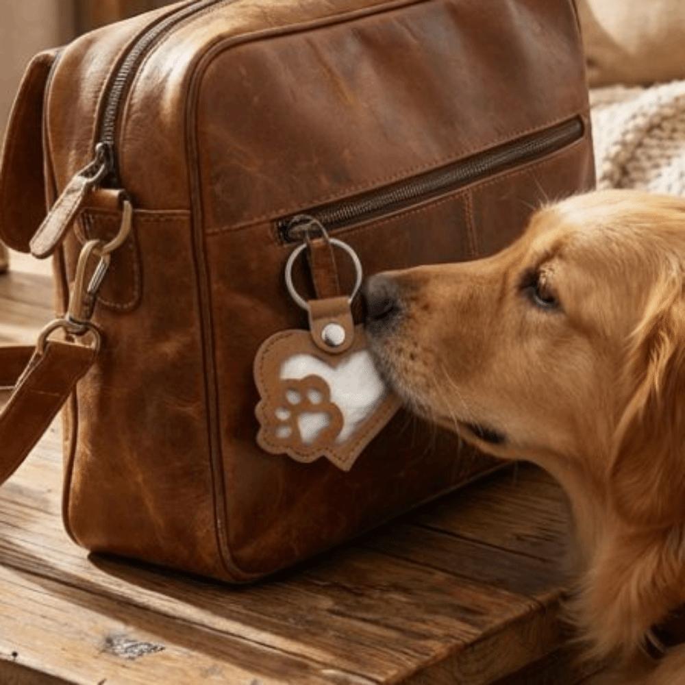 Portable Pet Hair Storage Bag Heart Shape Memorial Key Chain Dogs Paw Pendant Funeral Supplies