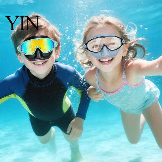 Diving Practice Goggles Clip-On Swim with Case, 180 Degrees Wide View Anti-UV Panoramic Pool Goggles, No Leakage Anti-Fog Swimming Eyewear for