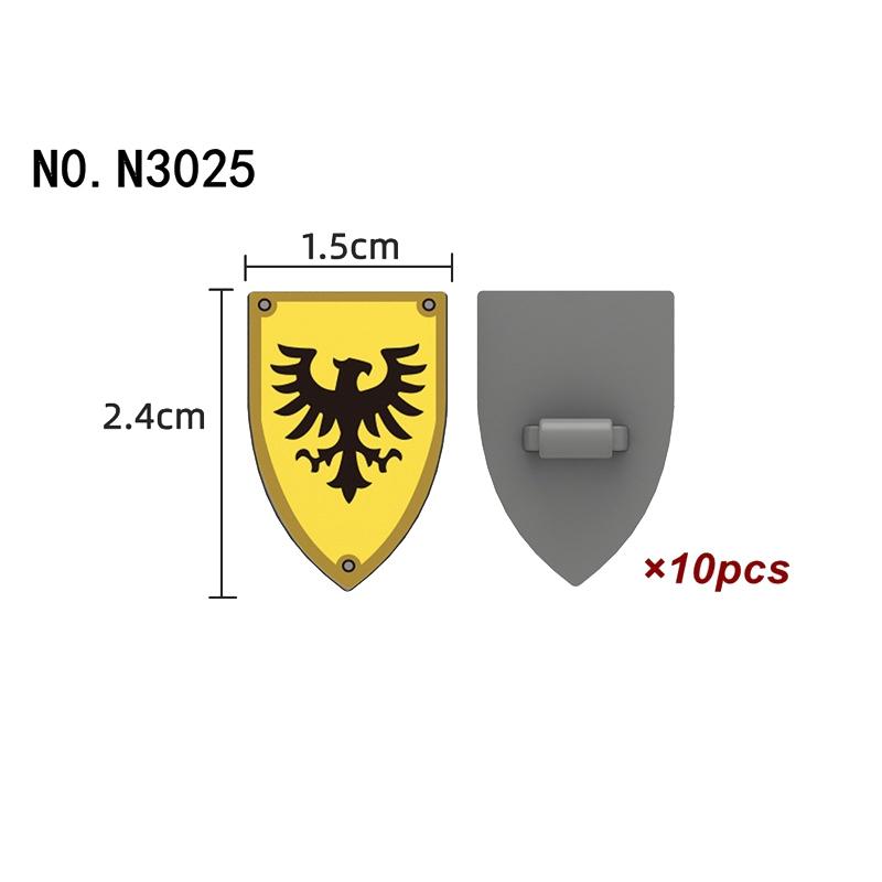 Medieval Castle Green Dragon Knight Building Blocks Figure Accessory Shield Vest Warhorse Cape Orc Flag Mount Wolf Toy Gift D123