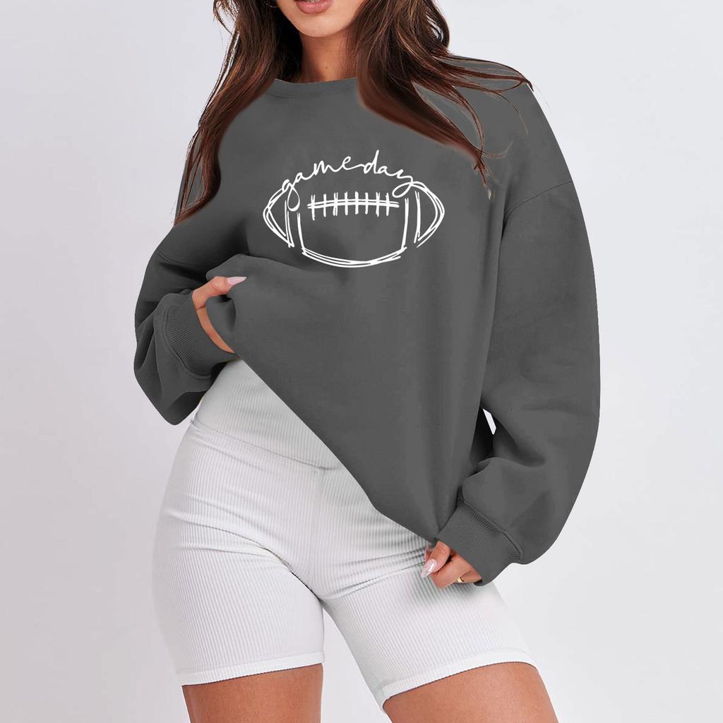 Женская повседневная мода с длинным рукавом и принтом, с круглым вырезом, свободная толстовка