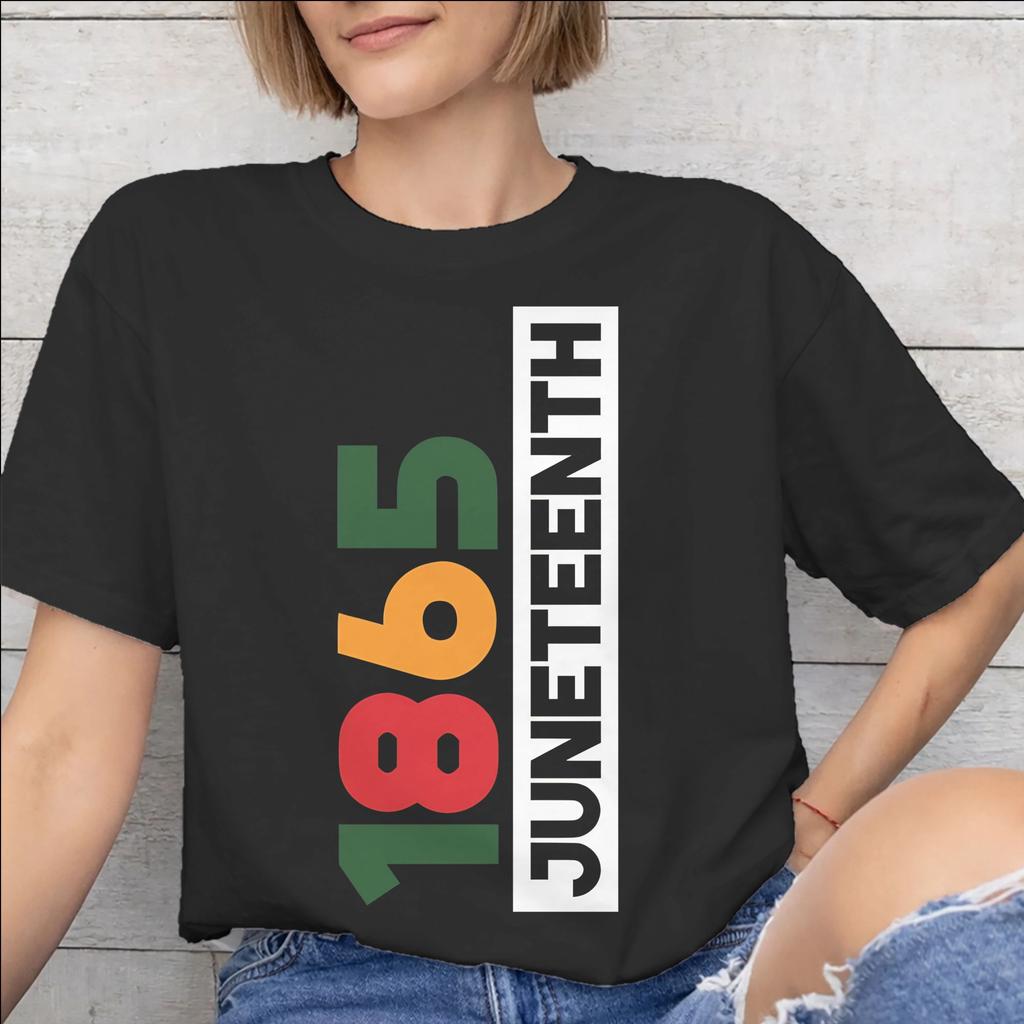 Printed Juneteenth Day 1865 June 19th African American Pride T Shirt for Unisex Unisex Cotton Tee Shirt Short Sleeve Clothing