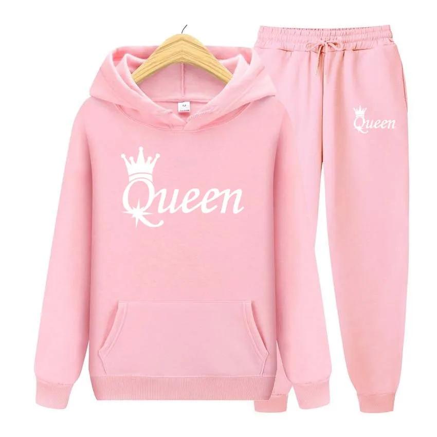 Женские толстовки с принтом Queen, толстовки + брюки, комплект из двух предметов, спортивные костюмы, брюки для бега, толстая теплая одежда
