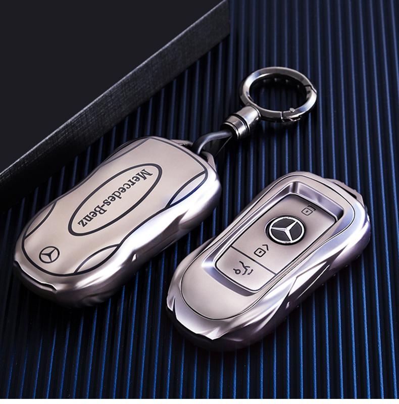 PZQ2   Leather Car Key Case Cover Fob Protector for Mercedes Benz GLC300L E30 W207 A C E S G GLS Class W177 W205 W213 W222 G63 X167 AMG