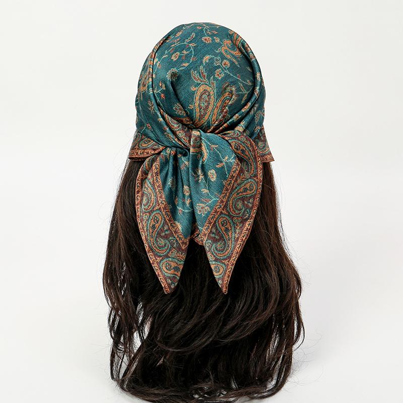 70*70cm Luxury New Paisley Printed Scarves Women's Silk Scarf Floral Hijab Scarves Small Neckties Hairbands Bags Bandana