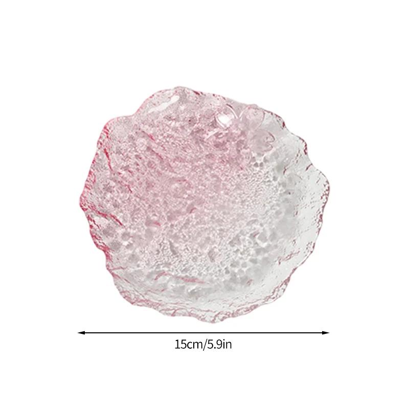 Прозрачный стеклянный поднос Декоративные подносы для хранения ювелирных изделий Кружка для кофе Фрукты Десерт Торт Тарелки Декор для рабочего стола Украшение стола