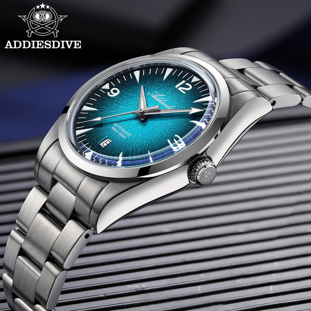 ADDIESDIVE Роскошные Автоматические Механические Часы Мужские 316L Нержавеющая Сталь 100М Водонепроницаемые Винтажные Дайверские Часы BGW9 Светящиеся Дата