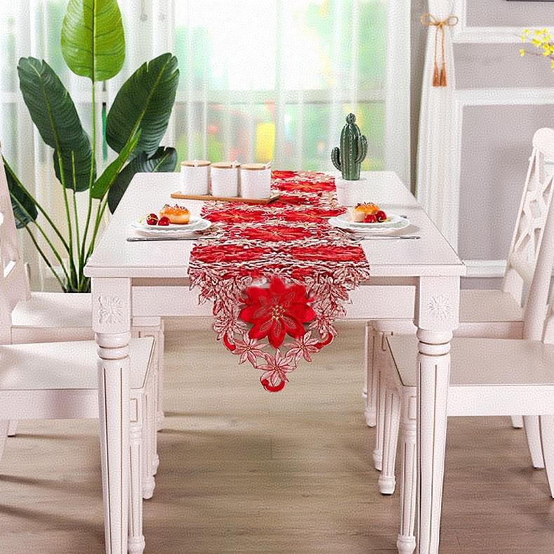 Винтажная рождественская вышитая дорожка для стола Праздничные рождественские салфетки для стола Украшения для званого ужина