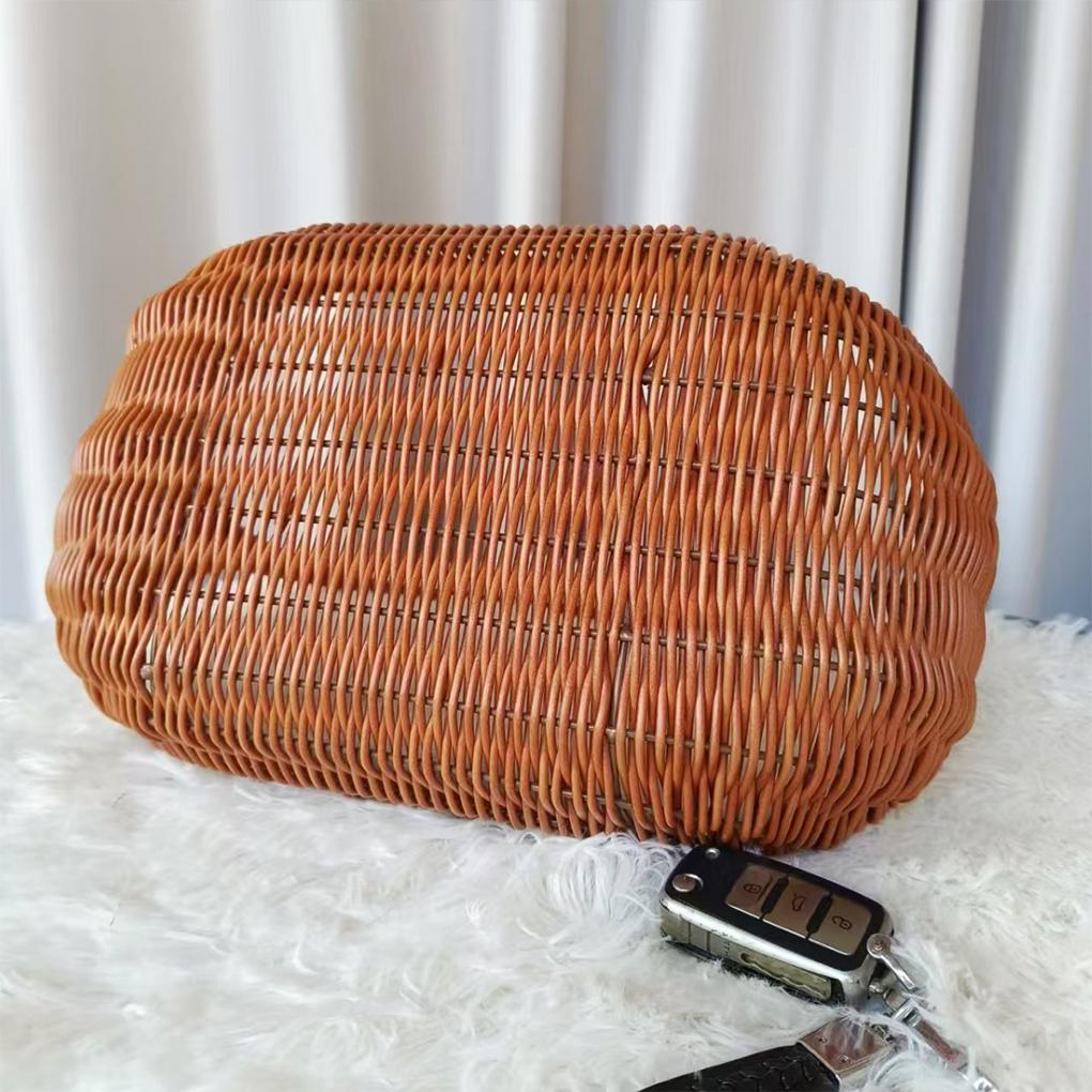 Imitation Rattan PP Picnic Basket Simple And Sturdy Comfortable Grip Handheld
