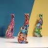 European Graffiti Leopard Statue Living Room Animal Resin Sculpture Home Office Decoration Gift