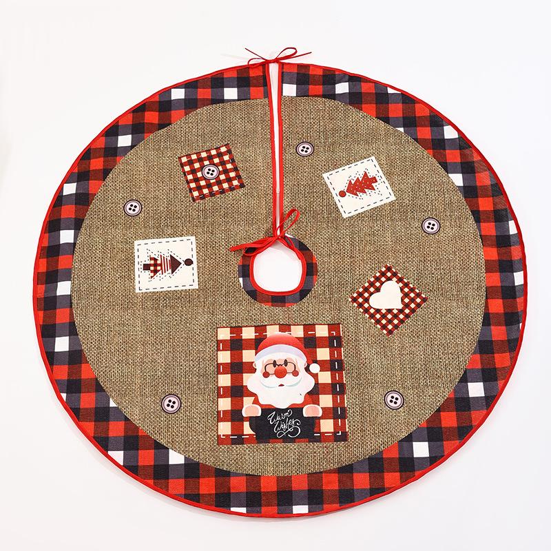 Christmas tree skirt, creative and exquisite printed Santa Claus tree bottom decoration Christmas supplies decorations