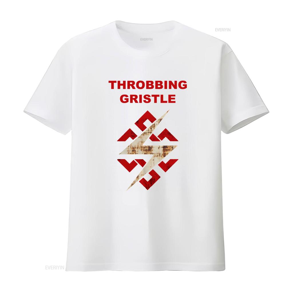 Футболка с логотипом-узлом Throbbing Gristle Flash для стиля рок-группы винтажная стираная повседневная слегка эластичная универсальная модная унисекс