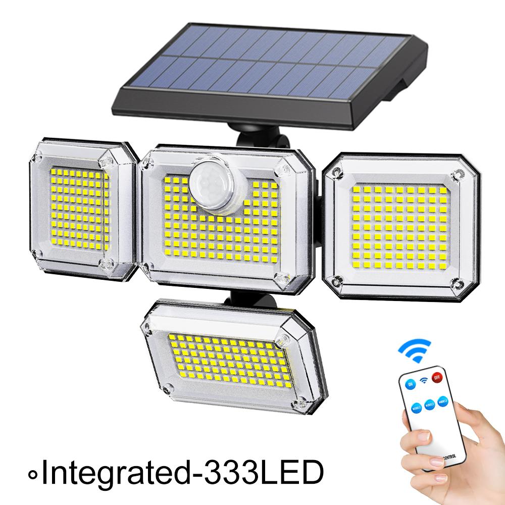 333 LED Solar Lights Outdoor Motion Sensor Human Induction 3 Modes IP65 Waterproof Solar Power Garage Yard Corridor Wall Lamp