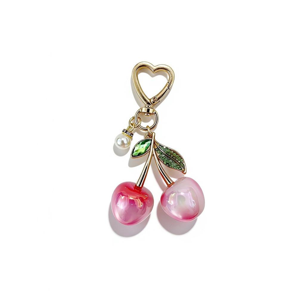 Colorful Design Simulation Fruit Keychain 3D Small Fruit Metal Bag Decoration Trendy Style Key Ring Handbag Decor