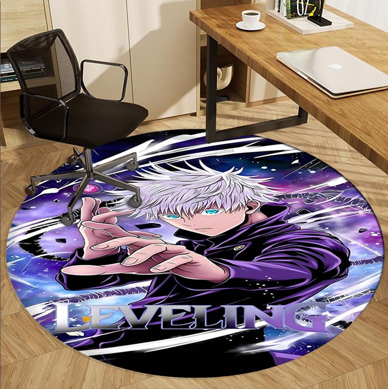 Круглый коврик с узором Jujutsu Kaisen, коврик для помещений/улицы, для пикника, игровой комнаты, спальни, офиса, гостиной, ковер для декора дома, подарок на день рождения