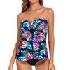 Женский Бандо Топ и Низ от Tankini, Комплект из Двух Предметов Купальника с Цветочным Узором Пейсли
