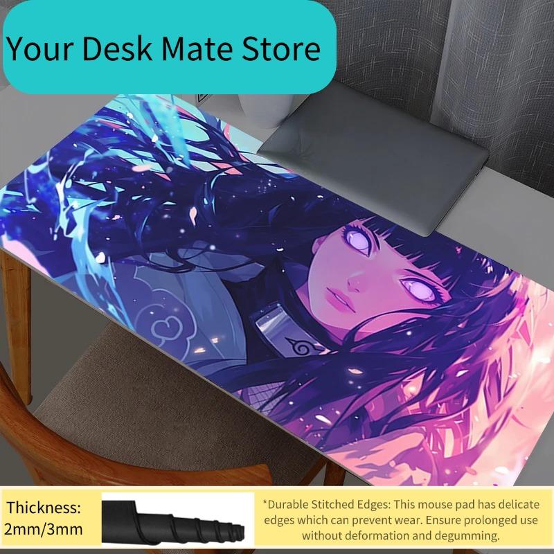 Naruto Hyuuga Hinata Large Mouse Pad Pc Speed for E-sports Players Laptop Computer Keyboard Desk Mat Xxl Mousepad