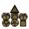 Набор кубиков Cusdie из опалового камня для D&D, 7 шт., ручная работа, полиэдрический набор кубиков с кожаной коробкой, кубики для игры D&D, для коллекции