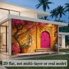 2D Flat Banner - Exotic Courtyard Style Background - Moroccan Courtyard Themev