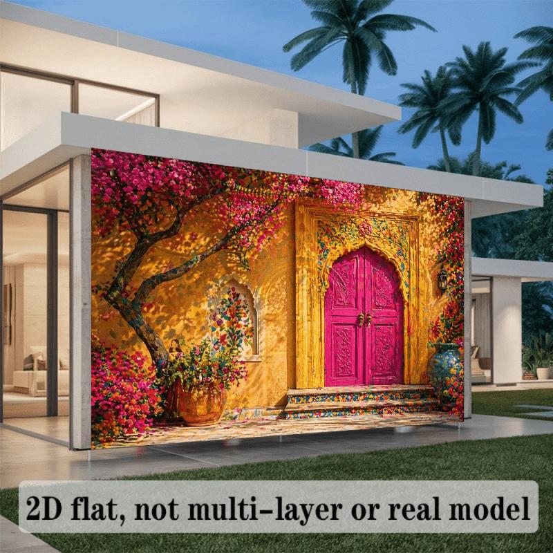 2D Flat Banner - Exotic Courtyard Style Background - Moroccan Courtyard Themev