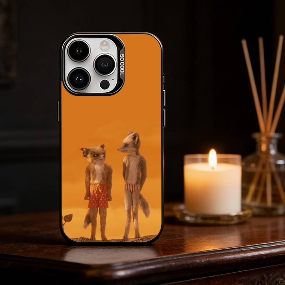 F-Фантастический Мистер Ф-Лис Чехол для Телефона Для iPhone 17 16 15 14 13 12 11 Pro Max Plus Серебристый Матовый Черный Чехол